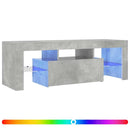 tv-bord med LED-lys 120x35x40 cm betongrå