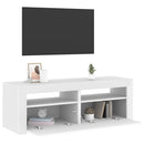 tv-skab med LED-lys 120x35x40 cm hvid