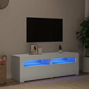 tv-skab med LED-lys 120x35x40 cm hvid