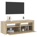 tv-bord med LED-lys 120x35x40 cm sonoma-eg