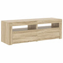 tv-bord med LED-lys 120x35x40 cm sonoma-eg
