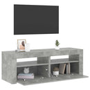 tv-bord med LED-lys 120x35x40 cm betongrå