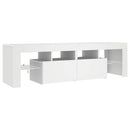 tv-bord med LED-lys 140x36,5x40 cm hvid