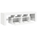 tv-bord med LED-lys 140x36,5x40 cm hvid