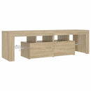 tv-bord med LED-lys 140x36,5x40 cm sonoma-eg