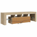 tv-bord med LED-lys 140x36,5x40 cm sonoma-eg