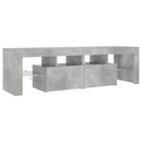 tv-bord med LED-lys 140x36,5x40 cm betongrå