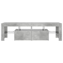 tv-bord med LED-lys 140x36,5x40 cm betongrå