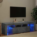 tv-bord med LED-lys 140x36,5x40 cm betongrå