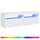 tv-skab med LED-lys 120x35x40 cm hvid
