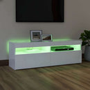 tv-skab med LED-lys 120x35x40 cm hvid