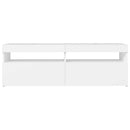 tv-skab med LED-lys 120x35x40 cm hvid