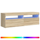 tv-bord med LED-lys 120x35x40 cm sonoma-eg
