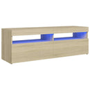 tv-bord med LED-lys 120x35x40 cm sonoma-eg