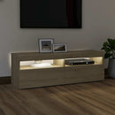 tv-bord med LED-lys 120x35x40 cm sonoma-eg