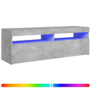 tv-bord med LED-lys 120x35x40 cm betongrå