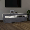 tv-bord med LED-lys 120x35x40 cm betongrå