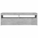 tv-bord med LED-lys 120x35x40 cm betongrå