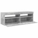 tv-bord med LED-lys 120x35x40 cm betongrå