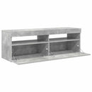 tv-bord med LED-lys 120x35x40 cm betongrå