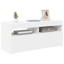 tv-skab med LED-lys 90x35x40 cm hvid