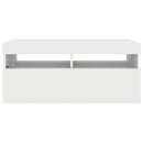 tv-skab med LED-lys 90x35x40 cm hvid