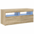 tv-bord med LED-lys 90x35x40 cm sonoma-eg