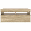 tv-bord med LED-lys 90x35x40 cm sonoma-eg