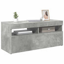 tv-bord med LED-lys 90x35x40 cm betongrå