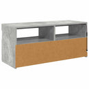tv-bord med LED-lys 90x35x40 cm betongrå