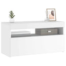 tv-bord med LED-lys 75x35x40 cm hvid