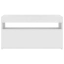 tv-bord med LED-lys 75x35x40 cm hvid