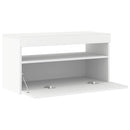 tv-bord med LED-lys 75x35x40 cm hvid