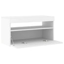 tv-bord med LED-lys 75x35x40 cm hvid
