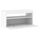tv-bord med LED-lys 75x35x40 cm hvid