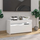 tv-bord med LED-lys 75x35x40 cm hvid