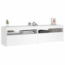 tv-borde 2 stk. med LED-lys 75x35x40 cm hvid