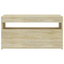 tv-bord med LED-lys 70x35x40 cm sonoma-eg