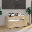 tv-bord med LED-lys 70x35x40 cm sonoma-eg