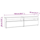 tv-borde 2 stk. med LED-lys 75x35x40 cm sonoma-eg