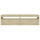 tv-borde 2 stk. med LED-lys 75x35x40 cm sonoma-eg