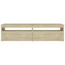 tv-borde 2 stk. med LED-lys 75x35x40 cm sonoma-eg
