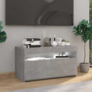 tv-bord med LED-lys 75x35x40 cm betongrå