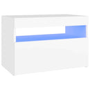 tv-bord med LED-lys 60x35x40 cm hvid