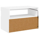 tv-bord med LED-lys 60x35x40 cm hvid