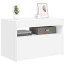 tv-bord med LED-lys 60x35x40 cm hvid
