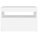 tv-bord med LED-lys 60x35x40 cm hvid