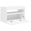 tv-bord med LED-lys 60x35x40 cm hvid