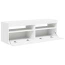 tv-borde med LED-lys 2 stk. 60x35x40 cm hvid