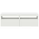 tv-borde med LED-lys 2 stk. 60x35x40 cm hvid